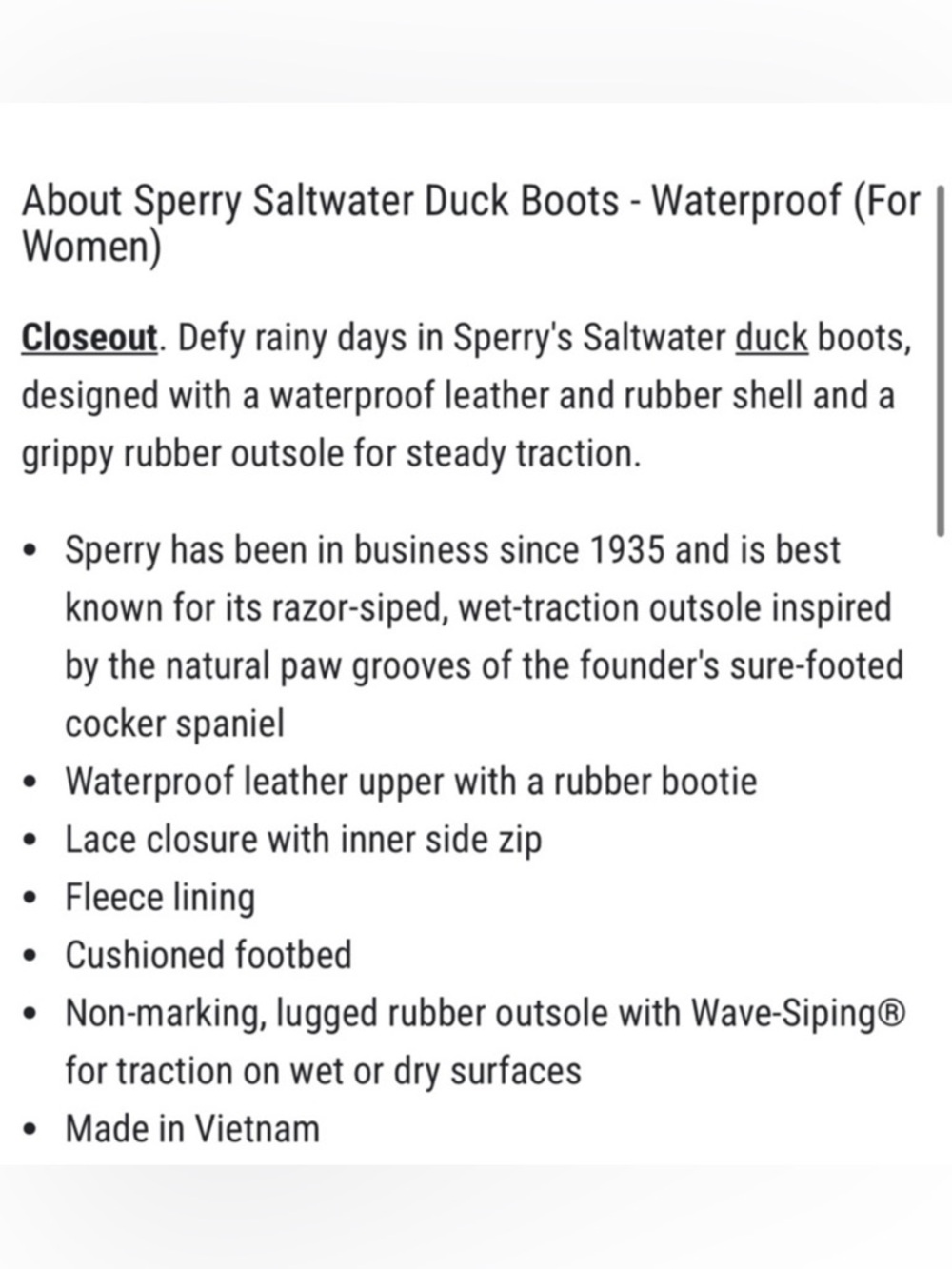 Sperry Saltwater 4-eye Duck Boots •waterproof •navy and brown •size 8 - Picture 7 of 16